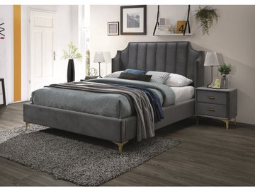 Ліжко MONAKO Velvet 160x200 см Сірий SIGNAL