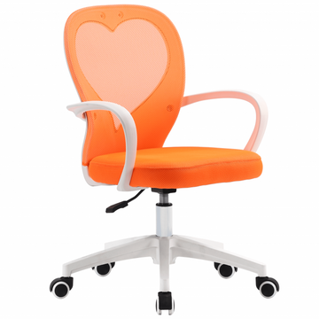 Крісло поворотне STACEY оранжеве/білий каркас