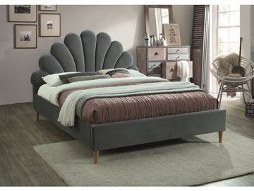 Ліжко SANTANA Velvet 160x200 см Сірий SIGNAL