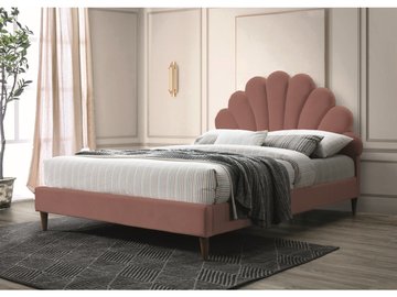 Ліжко SANTANA Velvet 160x200 см Рожевий SIGNAL