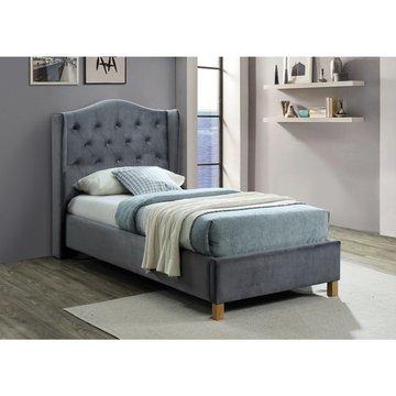 Кровать Aspen Velvet Серый 90х200 см SIGNAL