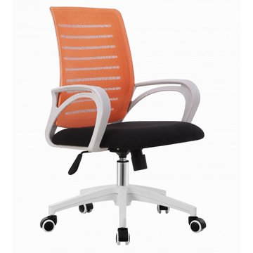 Крісло поворотне POLO оранжеве/чорне/білий каркас