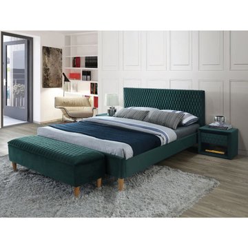Кровать Azurro Velvet Зеленый 180х200 см SIGNAL