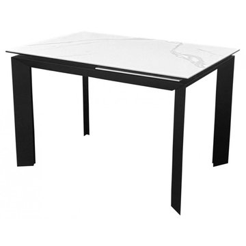 Стол обеденный VERMONT STATURARIO/BLACK 120(170)x80 см
