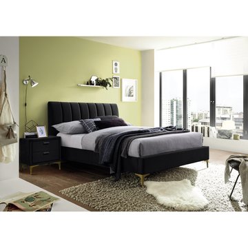 Кровать Mirage Velvet Черный 160х200 см SIGNAL
