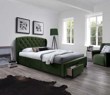 Ліжко Sabrina Зелений 160х200 см HALMAR