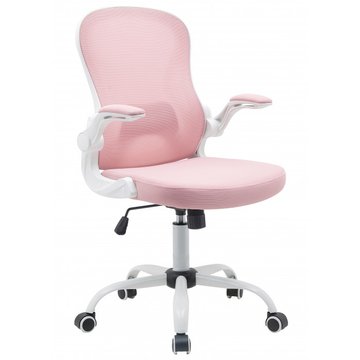 Крісло поворотне CANDY рожеве/білий каркас