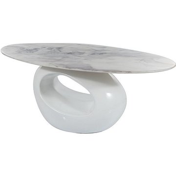 Журнальный столик Etna marmur 110x60 см Белый Эффект Мрамора / Белый Лакированный SIGNAL