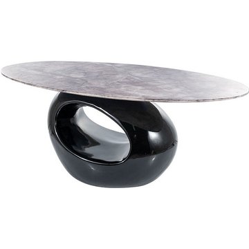 Журнальный столик Etna marmur 110x60 см Серый Эффект Мрамора / Черный Лакированный SIGNAL