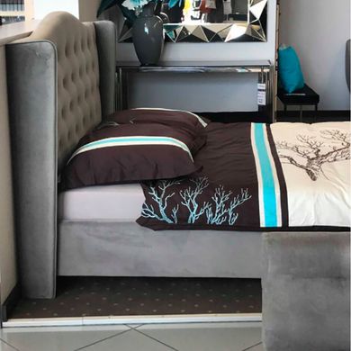 Кровать Aspen velvet Серый 160х200 см SIGNAL