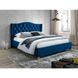 Кровать Aspen velvet Синий 160х200 см SIGNAL