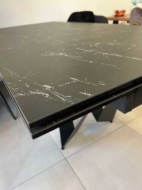 Стіл обідній Fjord Black Marble 200(300)x100 см Чорний