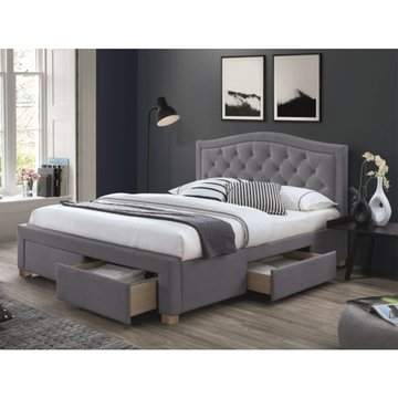 Ліжко Electra Velvet Сірий 160х200 см SIGNAL