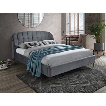 Кровать Liguria Velvet Серый 160х200 см SIGNAL