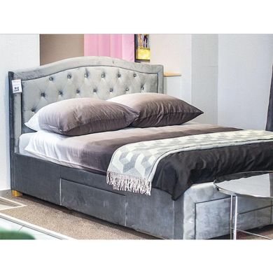 Ліжко Electra Velvet Сірий 160х200 см SIGNAL