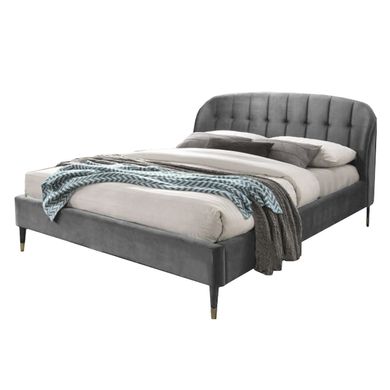 Кровать Liguria Velvet Серый 160х200 см SIGNAL