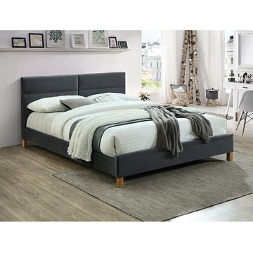 Кровать Sierra Velvet Серый 160х200 см SIGNAL
