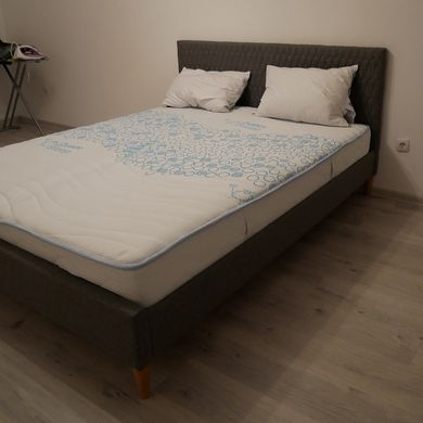 Ліжко Azurro Velvet Сірий 140х200 см SIGNAL