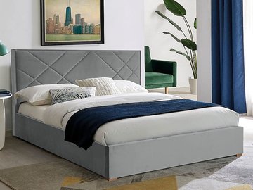 Кровать MAGIA II Velvet 160x200 см Серый SIGNAL