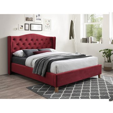 Кровать Aspen velvet Бордовый 160х200 см SIGNAL