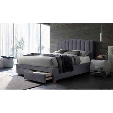 Кровать Emotion Velvet Серый 160х200 см SIGNAL