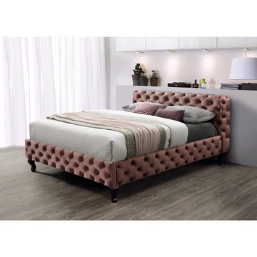 Кровать Herrera Velvet Розовый 160х200 см SIGNAL