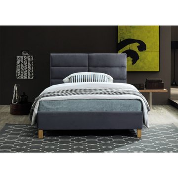 Ліжко Sierra Velvet Сірий 120х200 см SIGNAL