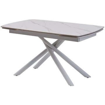 Стол обеденный PALERMO WHITE MARBLE 140(200)x90 см