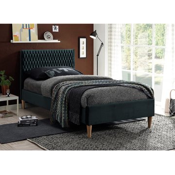 Кровать Azurro Velvet Зеленый 90х200 см SIGNAL