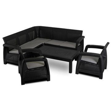 Комплект садовой мебели MEBEL ELITE INDIANA Черный