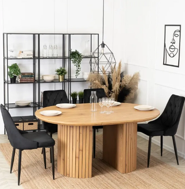 Стіл круглий розкладний MEBEL ELITE CHARLES 120-160х120 см Дуб