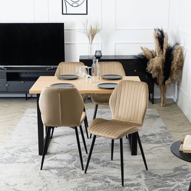 Стул бархатный MEBEL ELITE LILAC Бежевый