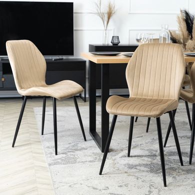 Стул бархатный MEBEL ELITE LILAC Бежевый