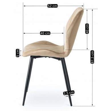 Стул бархатный MEBEL ELITE LILAC Бежевый