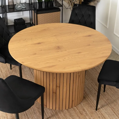 Стіл круглий розкладний MEBEL ELITE CHARLES 120-160х120 см Дуб