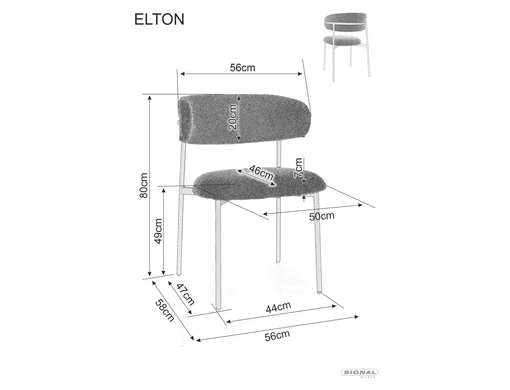 Стул SIGNAL ELTON D NOELLE стеллаж орех/беж №30