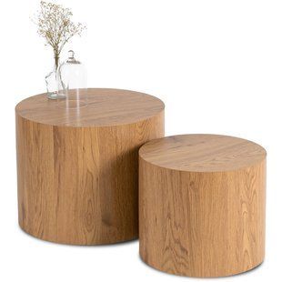 Комплект журнальних столів MEBEL ELITE LEILA 2 шт 53*53 см Дуб