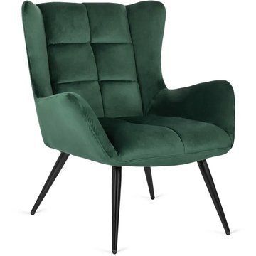 Кресло мягкое бархатное MEBEL ELITE VINCENT Velvet Зеленый