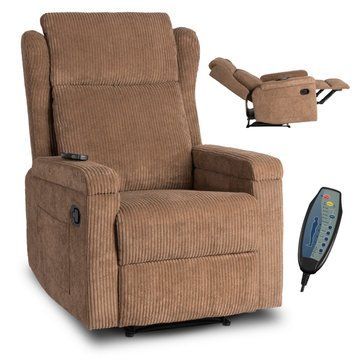 Кресло мягкое раскладное массажное с реклайнером MEBEL ELITE SEBASTIAN Velvet Коричневый