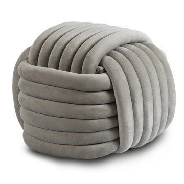 Пуф MEBEL ELITE MAGMA Welur Серый