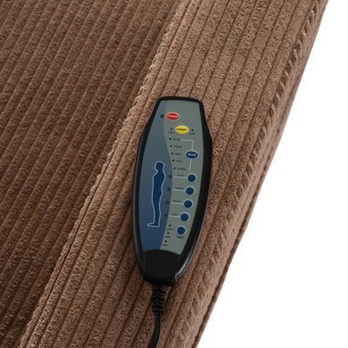 Крісло м'яке розкладне масажне з реклайнером MEBEL ELITE SEBASTIAN Velvet Коричневий