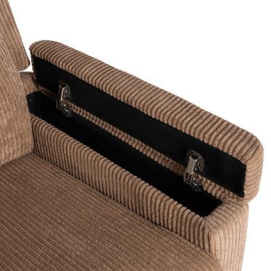 Крісло м'яке розкладне масажне з реклайнером MEBEL ELITE SEBASTIAN Velvet Коричневий