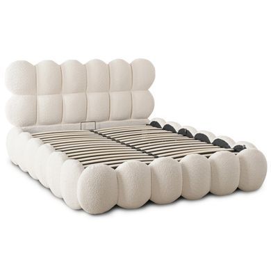 Ліжко MEBEL ELITE ANKARA Boucle 160x200 см Кремовий