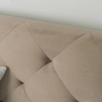 Ліжко MEBEL ELITE QUEEN Welur 160x200 см Бежевий