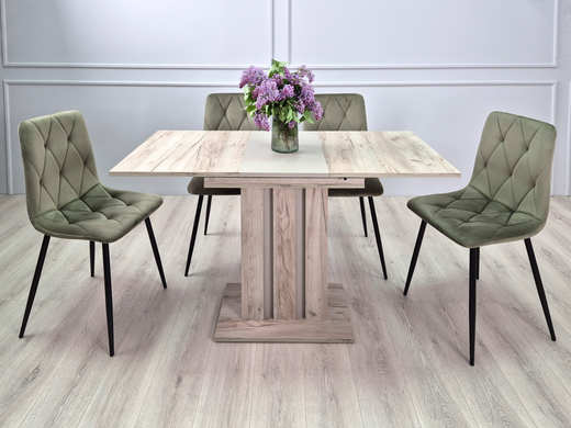 Стіл INTARSIO POLAR D/G 100(135)*60 Дуб крафт сірий / Глиняний сірий