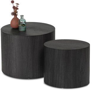 Комплект журнальних столів MEBEL ELITE LEILA 2 шт 53*53 см Чорний