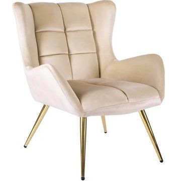 Кресло мягкое бархатное MEBEL ELITE VINCENT Velvet Кремовый