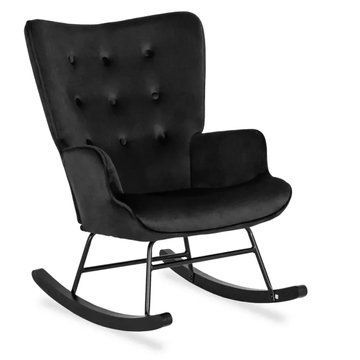 Кресло-качалка бархатное MEBEL ELITE ELIS Velvet Черный