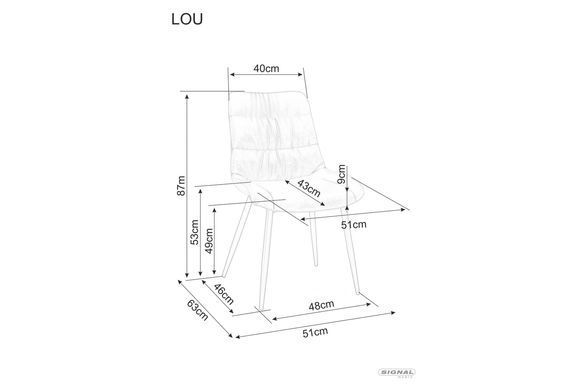 Стілець LOU Екошкіра Cірий SIGNAL