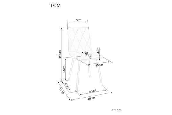 Стілець Tom Velvet Чорний SIGNAL